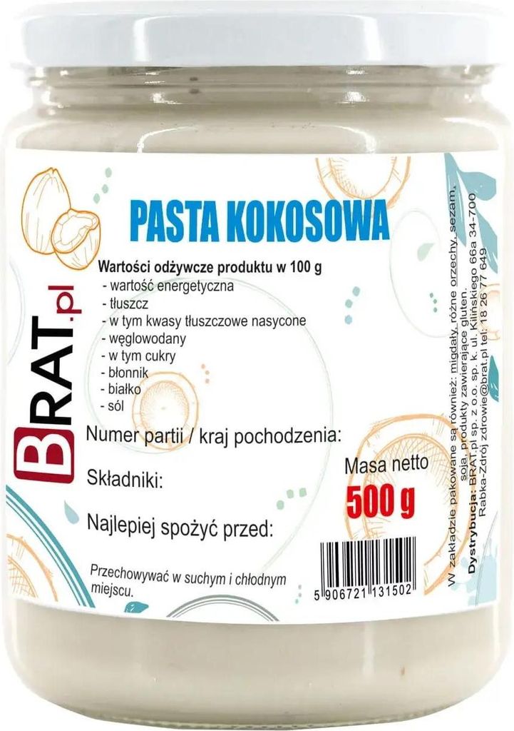 Pasta kokosowa 500g Zdjęcie produktu 