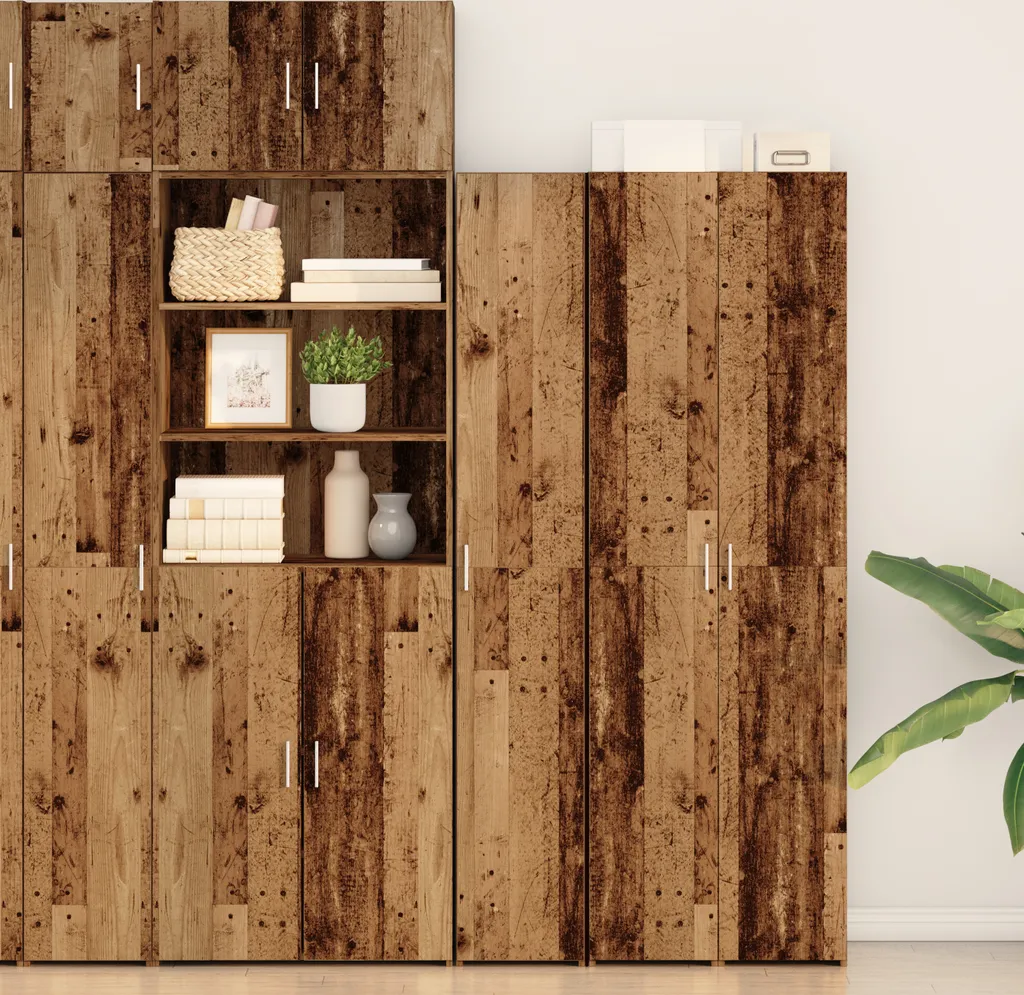 Buffet haut Altholz en bois massif recyclé 2 pièces design authentique