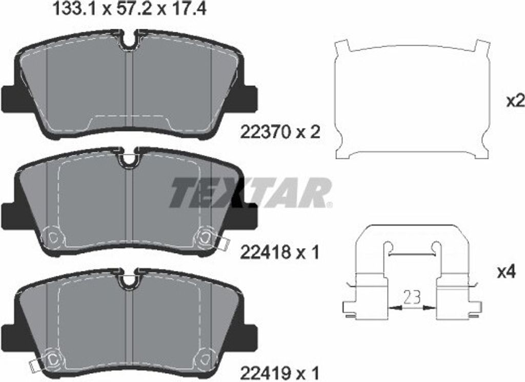 TEXTAR Bremsbeläge Satz Hinten für HYUNDAI H350 Kasten 2241801