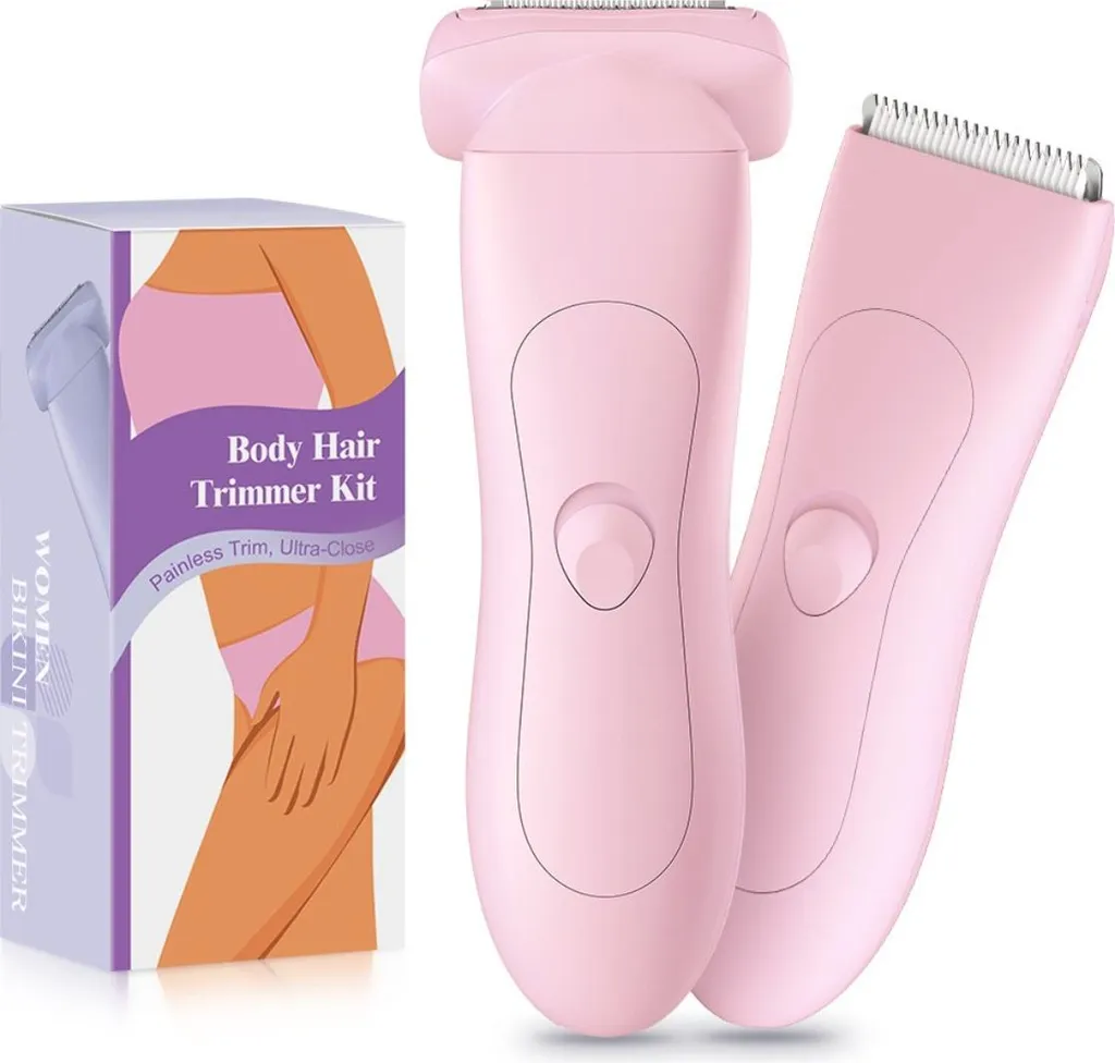 INF Epilatore Elettrico 2 in 1 Donna Rosa - Rifinitore Doppia Testina