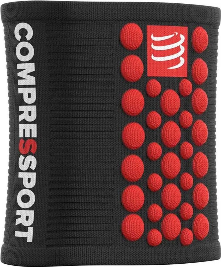 Compressport Sweatbands 3D.Dots Black/Red UNI Laufende Armstulpen