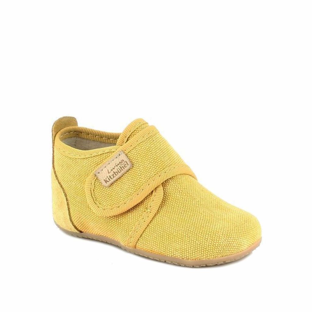 Living Kitzbühel Babyklettschuh mit Velourlederferse und Lederinnensohle 3120, Farbe:citrus, Größe:21