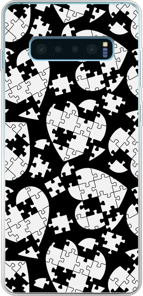 MuchoWow Handyhülle Schutzhülle Hülle für Telefoonhoesje Samsung Galaxy S10 Lite Mädchen - Puzzle - Herz - Muster - Mädchen - Kinder - Kind...