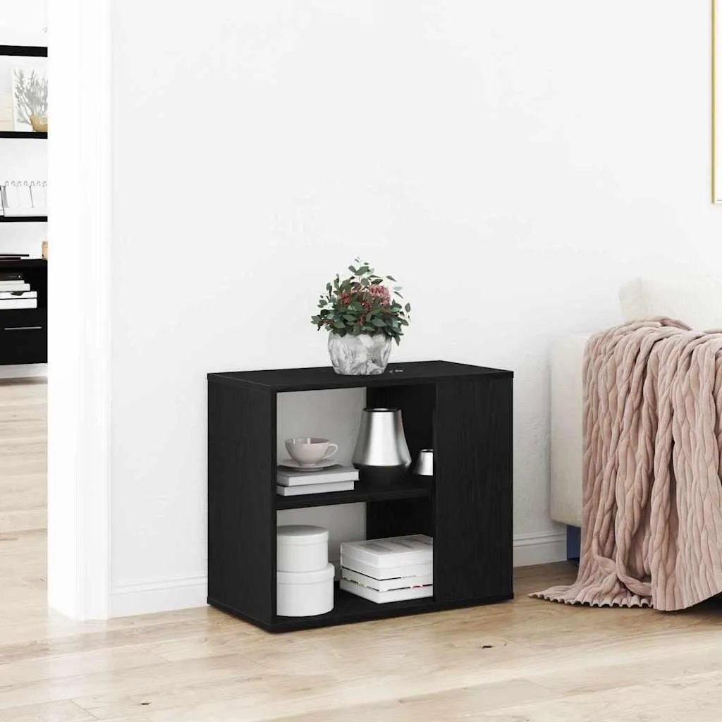 Credenza Maison Exclusive Rovere Nero 60x30x50 cm | Mobiletto in Offerta