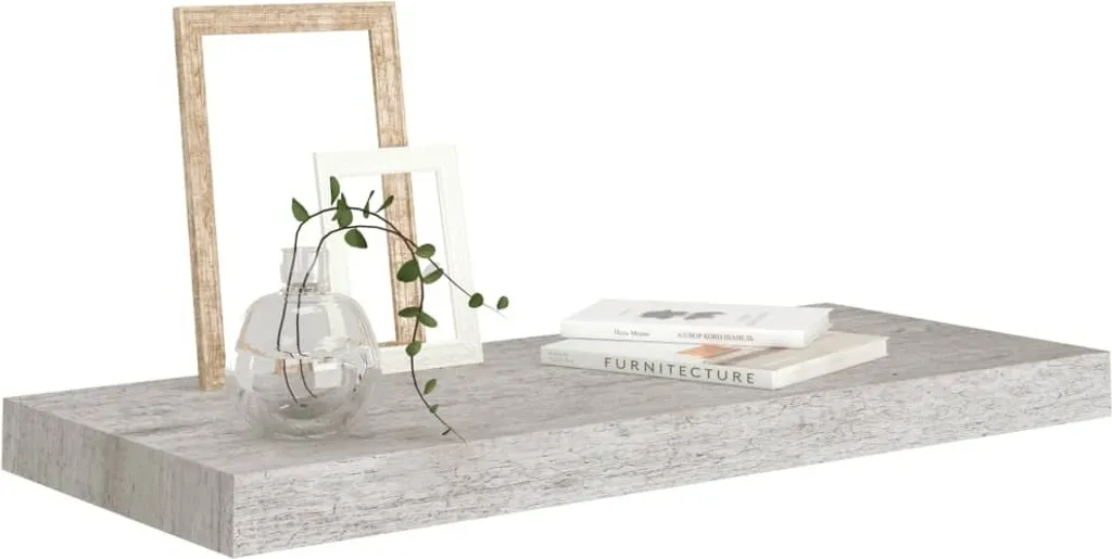 Scaffale Scorrevole Grigio Cemento 60cm MDF - Mensola Scomparsa Design