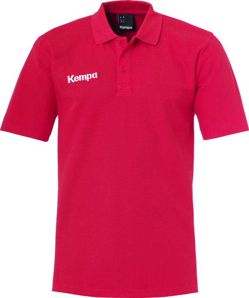 Kempa Mens Classic Short Sleeve Plain Polo Shirt Top Sports Casual Red M