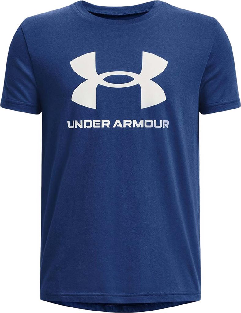 UNDER ARMOUR Sportstyle Logo kurzarm Trainingsshirt Jungen 471 - blue mirage/white/white S (127-137 cm)