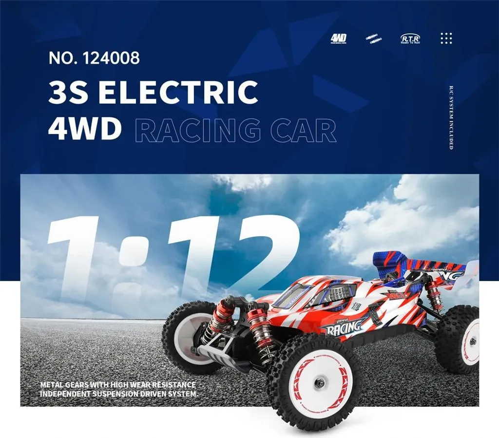 Buggy RC Tout-Terrain 4x4 1/12 - Voiture Télécommandée Rapide 60 km/h - 7