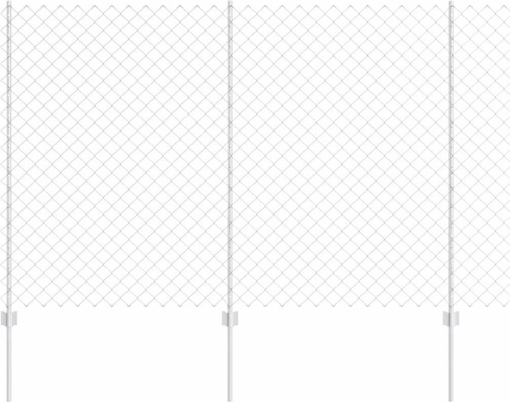 vidaXL Kettenzaun mit Pfosten 10 x 1,6 m (B x H) Feuerverzinkter Stahl