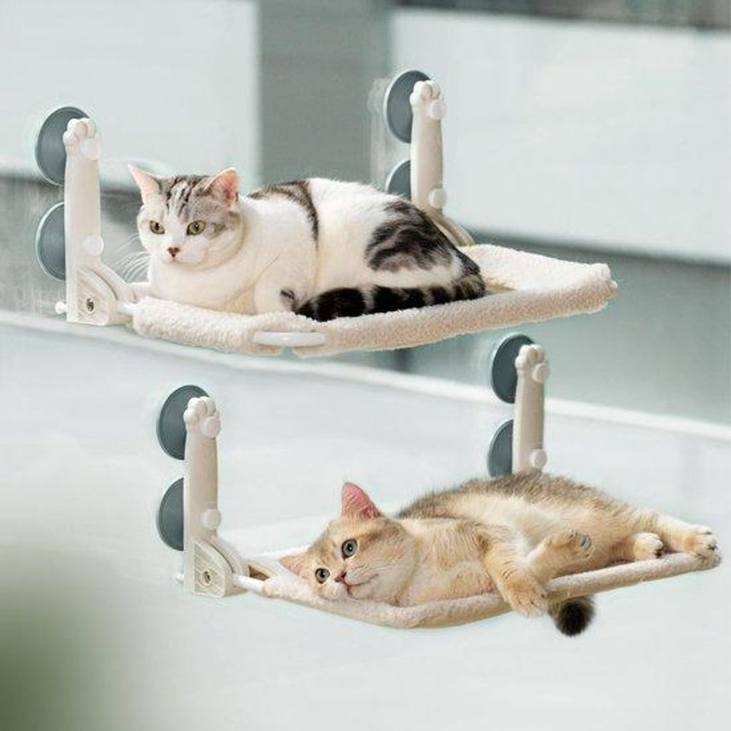Kattengeschirr für Fenster mit robusten Klemmen und Edelstahlrahmen