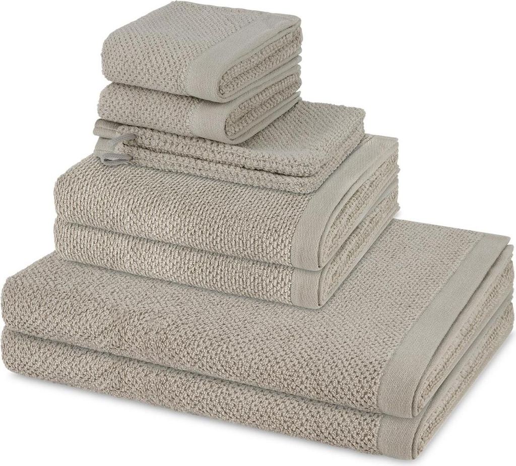 Möve Bliss 2 X Wasch- 2 X Gäste- 2 X Dusch- 2 X Handtuch im Set Extra weich und hautfreundlich, Perlstruktur mit Massageeffekt, Moderner breiter ...