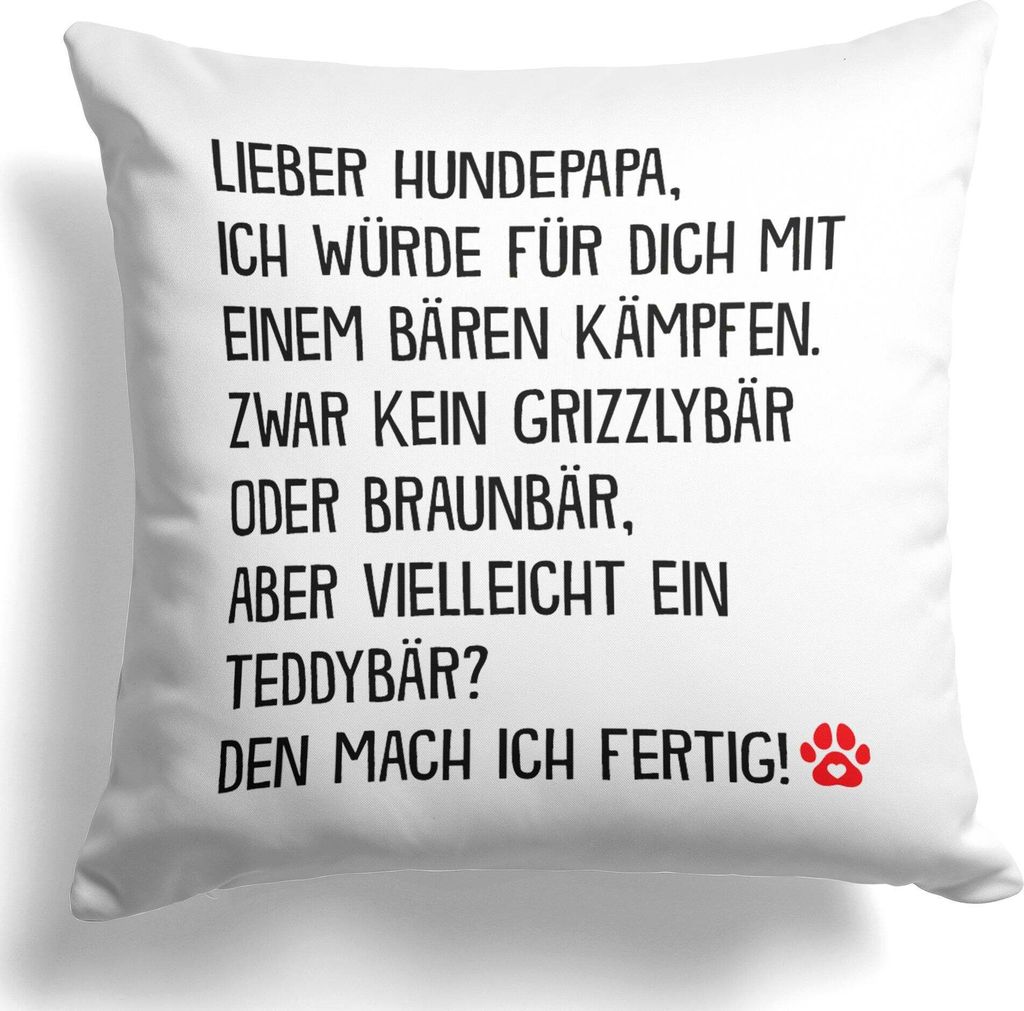 22Feels Hundepapa Geschenk Herrchen Hund Kissen Deko Männer Vatertag Geburtstag Weihnachten Hundeliebe Dekoration Couch Welpe Sofa Wohnaccessoire ...