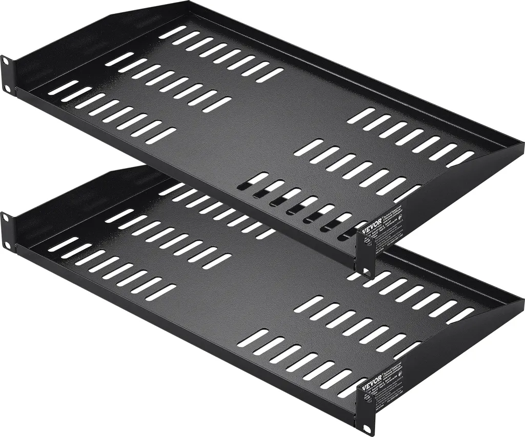 Support Rack 19 Pouces 1U pour Switch et Modem Profondeur 254mm VEVOR