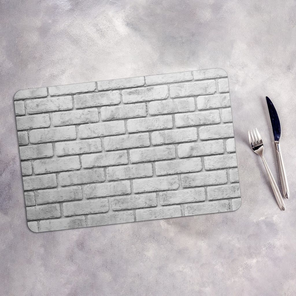 Tischset 6x45x30 cm Platzset Tischmatte Platzmatte Untersetzer - weißer Backstein Ziegel