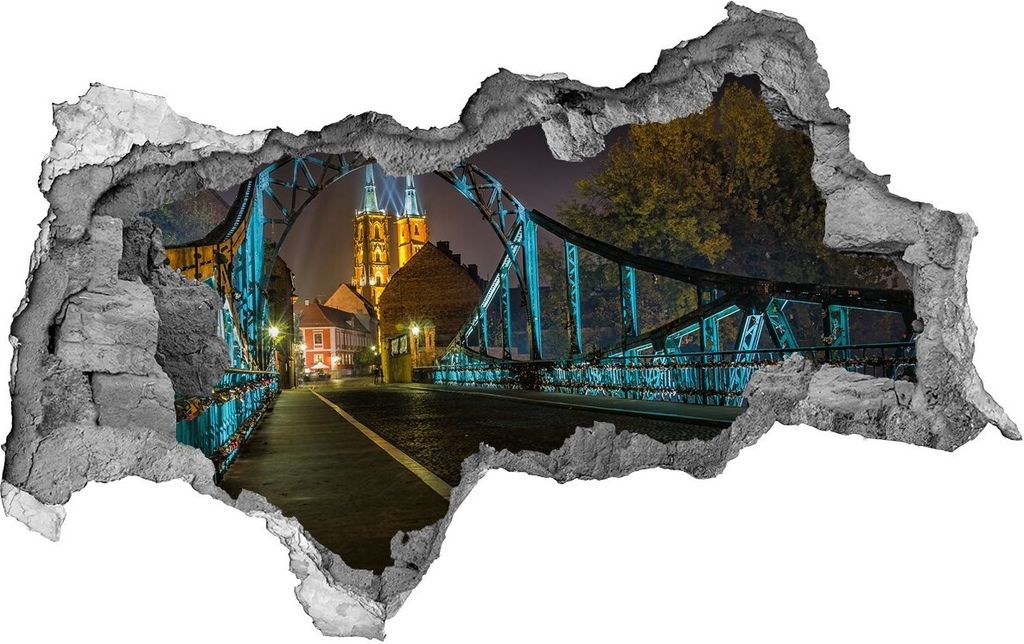 Selbstklebender Loch-3D-Aufkleber 95x73 cm Bridge of Lovers