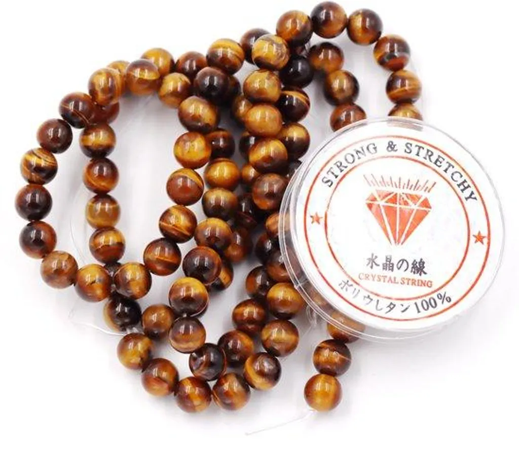 Perles œil de tigre 6 mm de qualité supérieure pour bracelet DIY