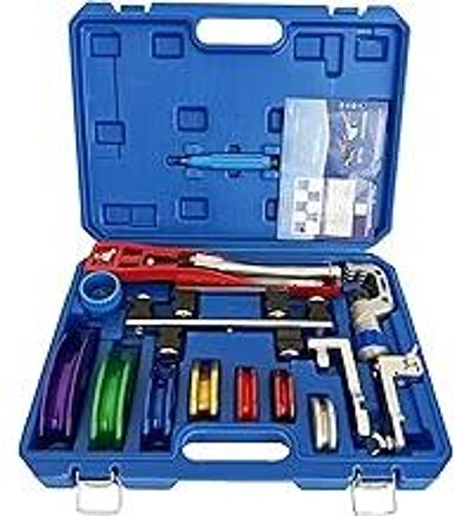 Rohrbiegegerät Rohrbieger Rohrbiegemaschine bis 90 Winkel Ratschen Rohrbieger mit 7 Matrizen 6-22mm Rohrbiege-Set für Kupfer Aluminium Dünnwandi...