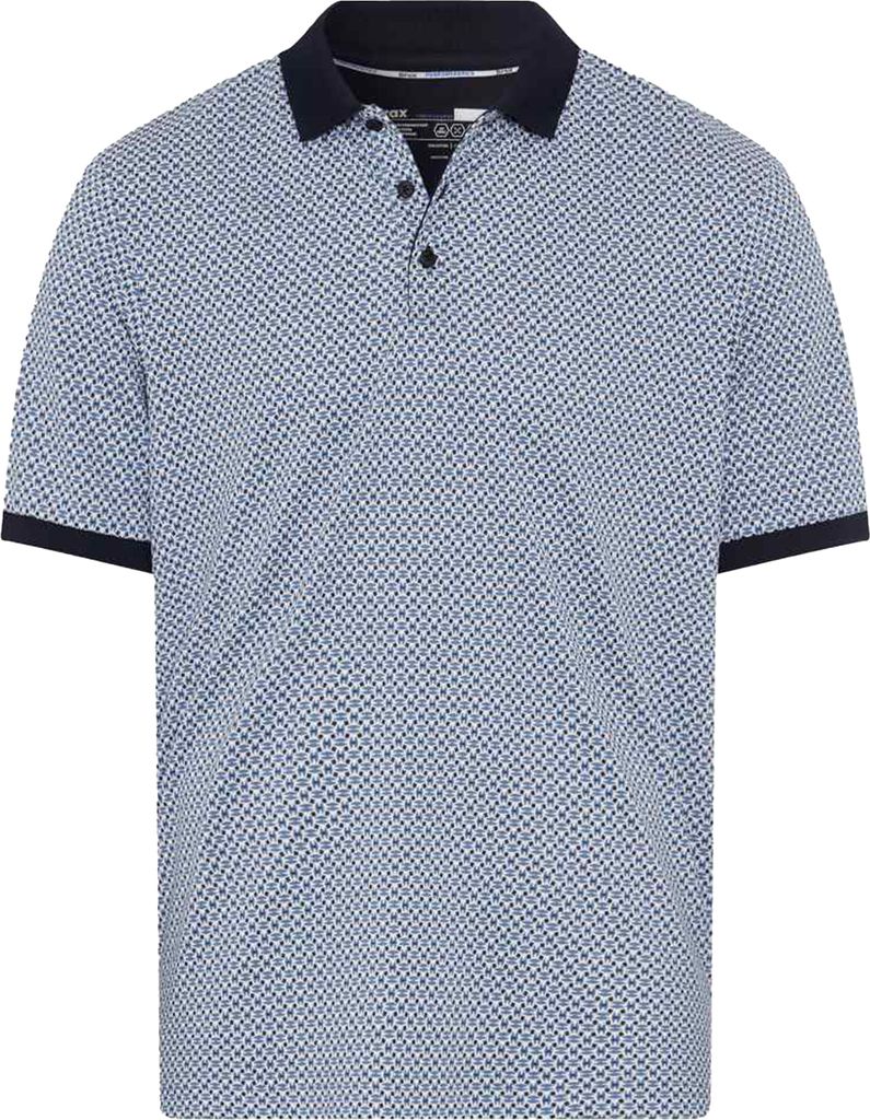 Brax Polo blau bedruckte Baumwolle