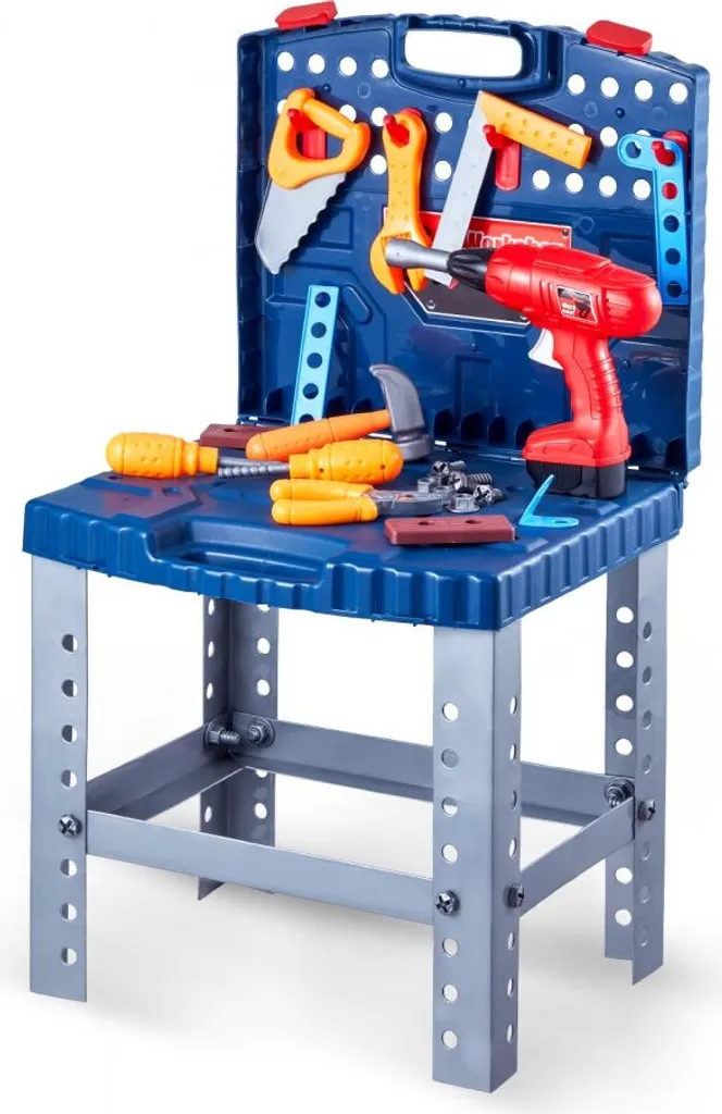 Grand établi d'atelier pour enfant avec 56 accessoires de bricolage ludique