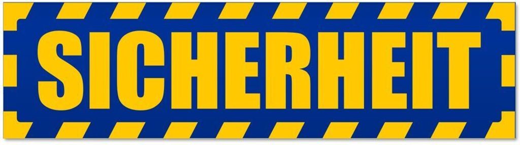 Kiwistar - Autoaufkleber - Blau - 30 x 8 cm - Sicherheit Security gestreift - Hinweis Aufkleber Sticker für Auto, Kfz, Fahrrad, PKW, LKW