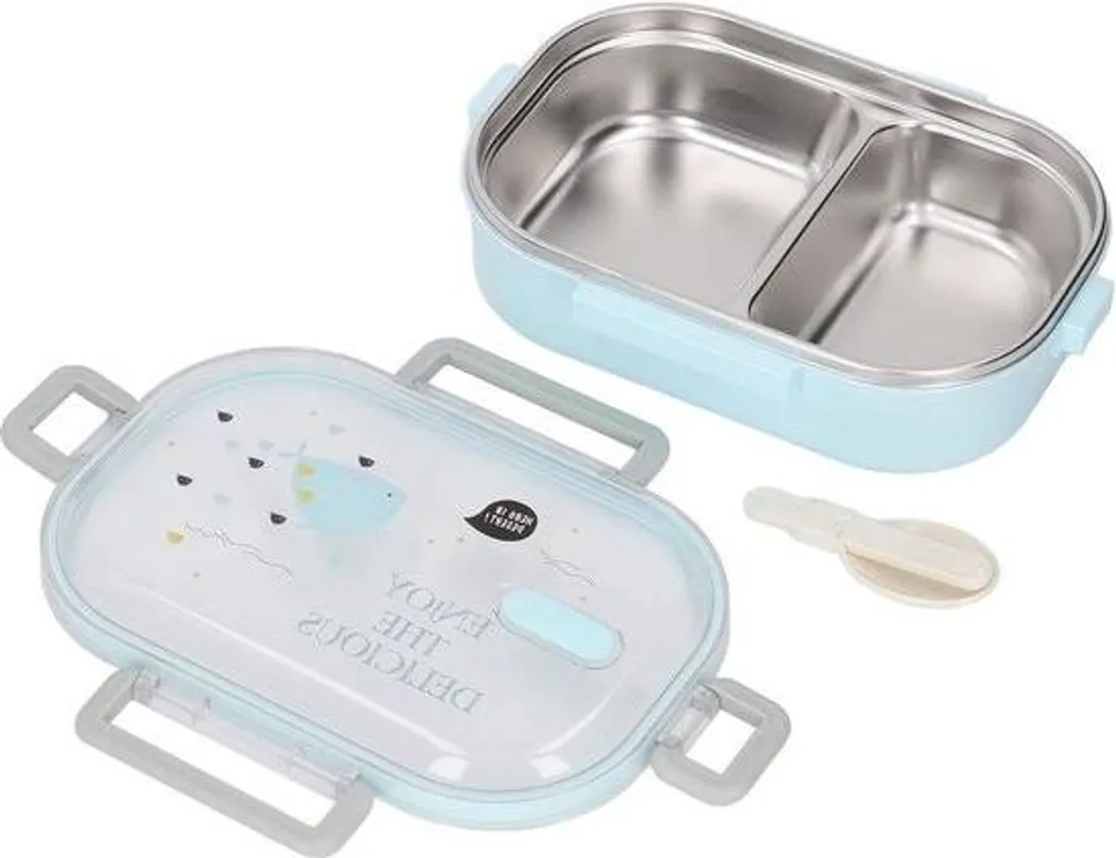 Yctze Lunch Box, 304 Fodera in Acciaio Inox Contenitore per Pranzo Isolamento Termico Contenitore per Pranzo Fodera Lunch Box per Bambini Adulti(Pesce Azzurro Tarente