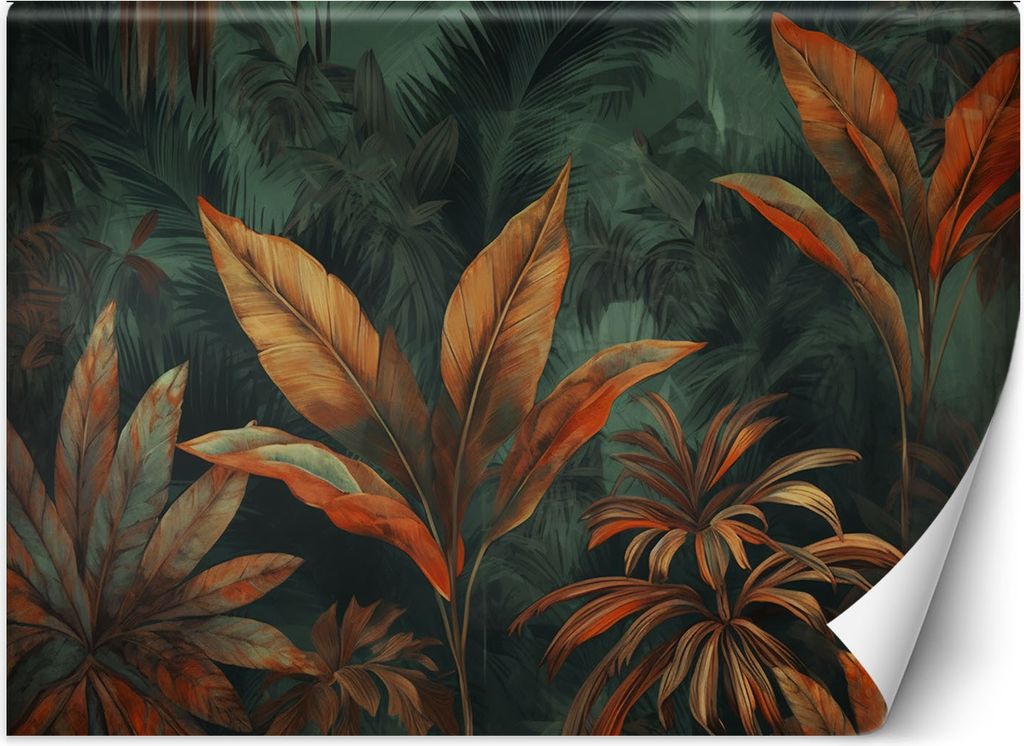 Vlies fototapete Tropische Orangenblätter 150x105 cm Feeby Grün inkl. Kleber einfache Montage