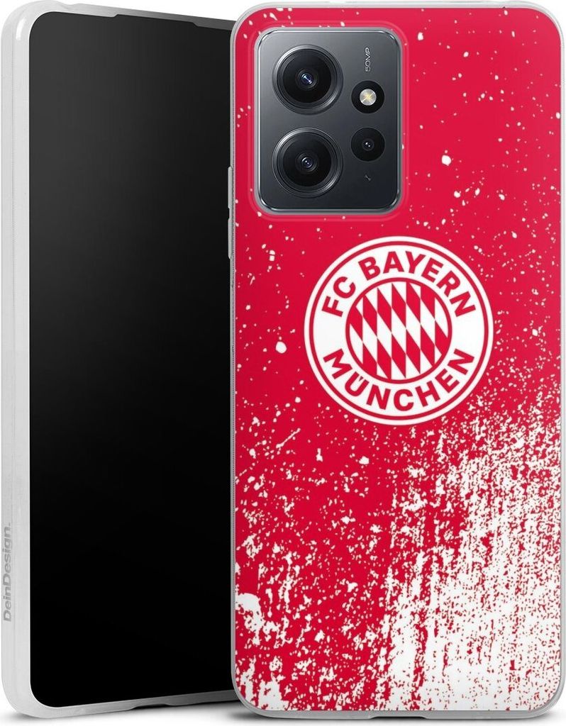 DeinDesign Slim Hülle für Xiaomi Redmi Note 12 4G Silikon Case Ultra Dünn Handyhülle FC Bayern München FCB Offizielles Lizenzprodukt