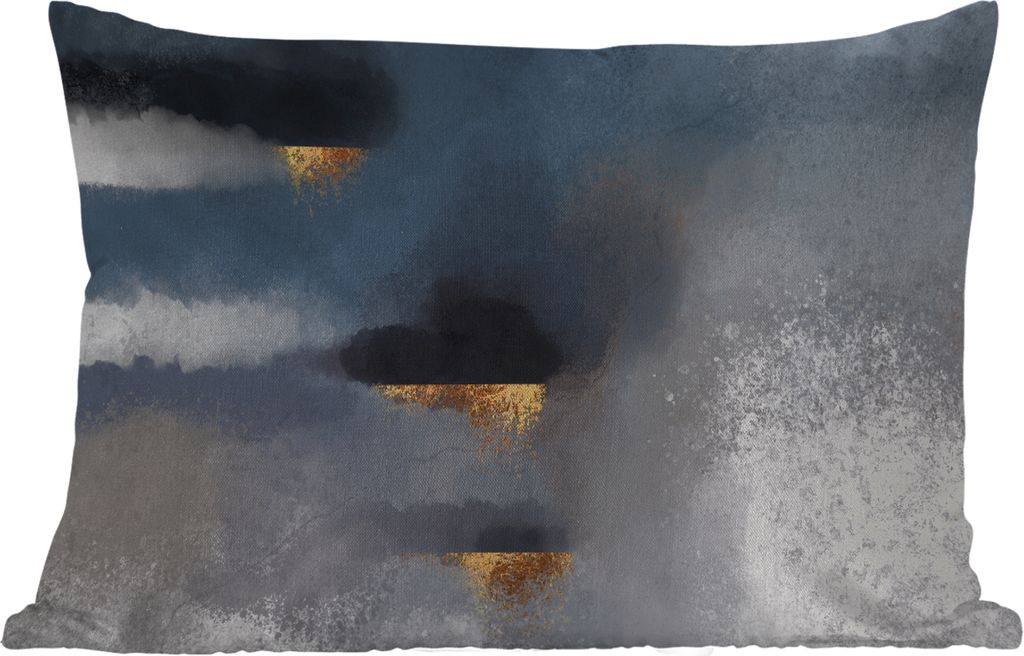 MuchoWow Outdoor Kissen - Wolken - Gold - Abstrakt - 50x30 cm - Wetterfest - Lounge Kissen - Sofa kissen - Wohnzimmer Dekoration