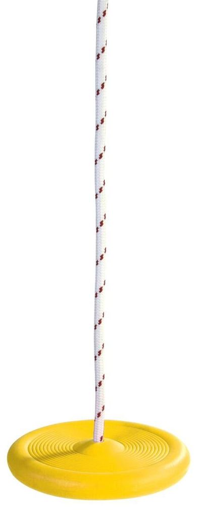 UFO-Schaukel Gelb für Draußen, 28 cm Durchmesser, 175 cm Seillänge, 50 kg Tragkraft