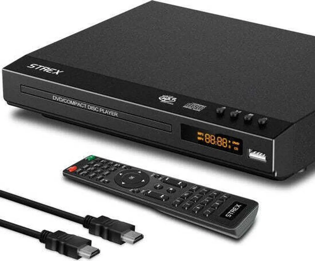 Strex Lecteur de DVD HDMI Full HD 1080P Region Free avec Port USB Noir