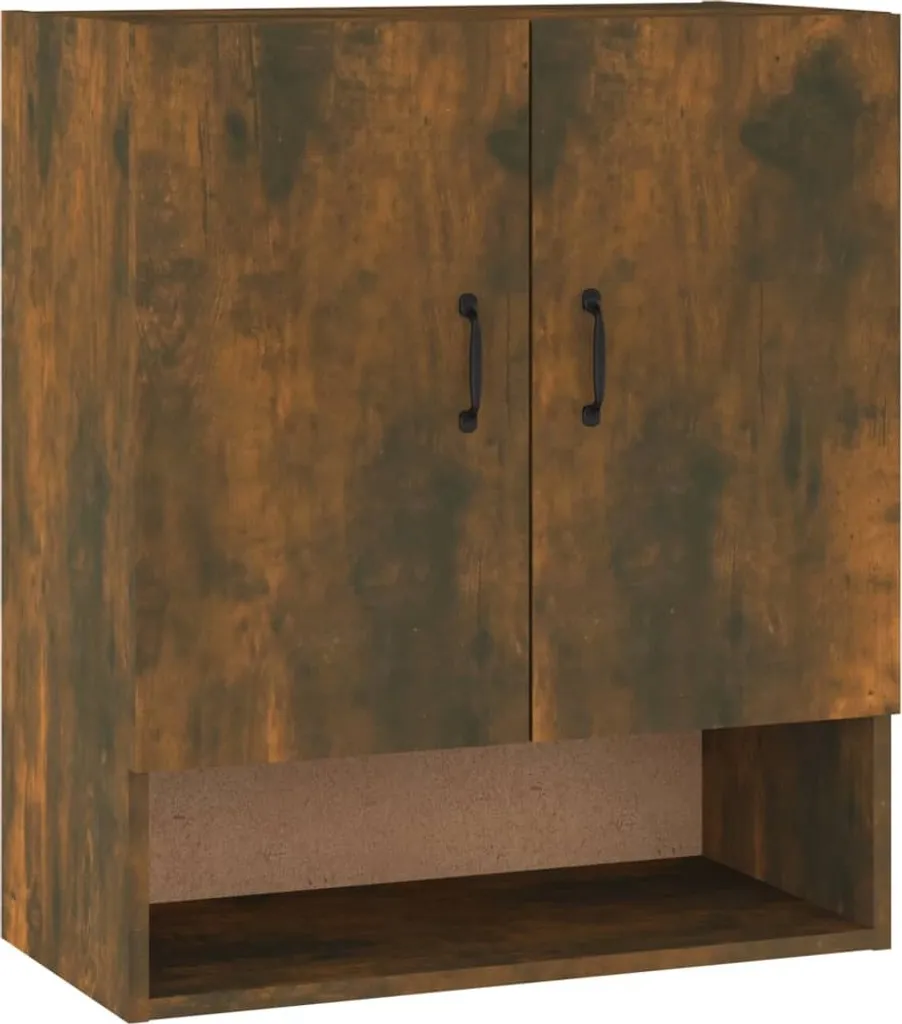 Armoire murale chêne fumé 60x31x70 cm bois composite pour votre salon