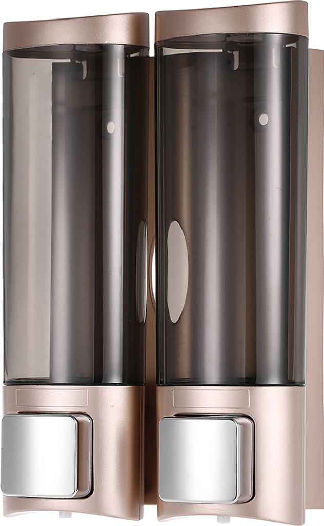 Manueller Handseifenspender mit doppelseitigem Schaumstoffband, Wandmontage, Doppel-Spender fuer Fluessigshampoo und Duschgel, Handreiniger, Waschr...