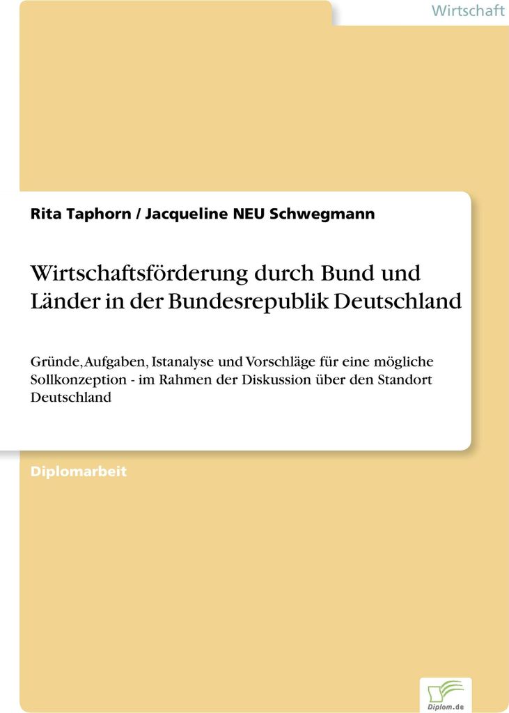Wirtschaftsförderung durch Bund und Länder in der Bundesrepublik Deutschland