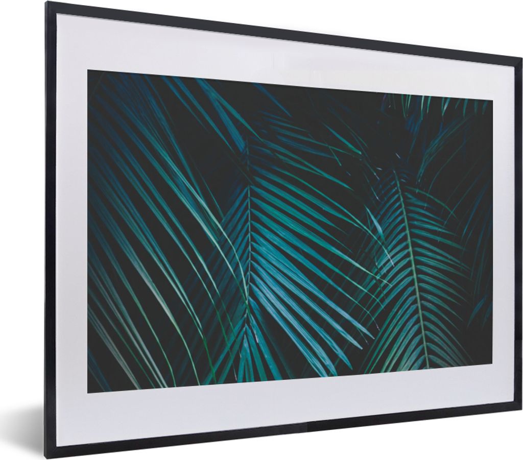 MuchoWow Gerahmtes Poster Palme - Palmenbaum - Tropisch 40x30 cm - Poster mit Schwarzem Bilderrahmen Wandposter Rahmen Foto Bilder - Bilderrahmen...