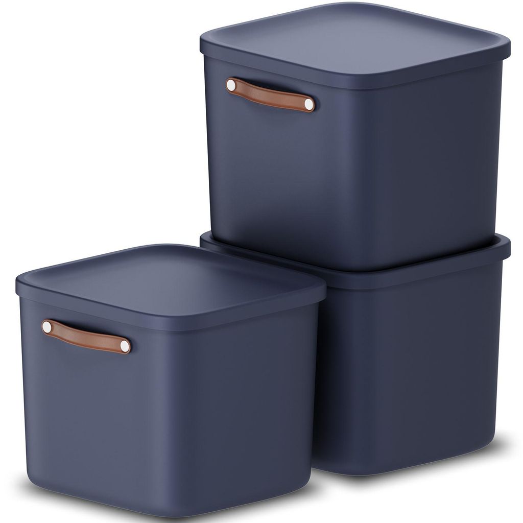 Rotho 3er-Set Aufbewahrungsbox 40L Maloja - Kunststoffbox Produktbild 