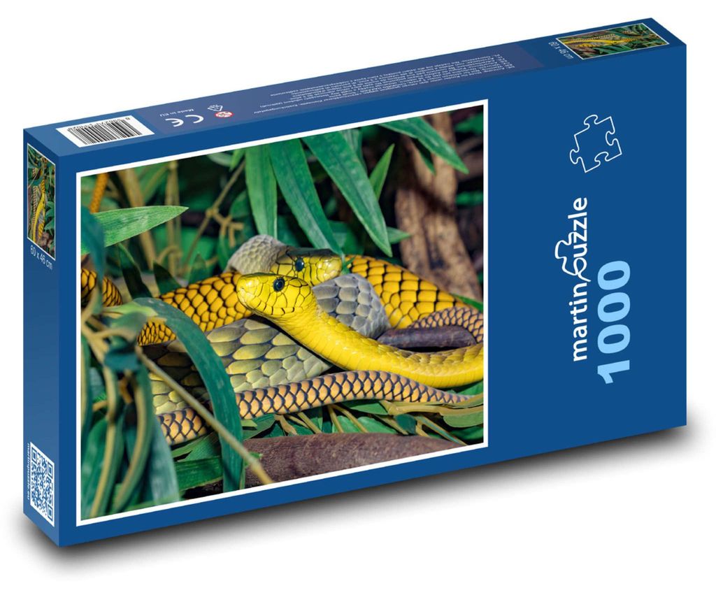 Puzzle 1000 Grüne Mamba im Dschungel - martinpuzzle Produktbild 