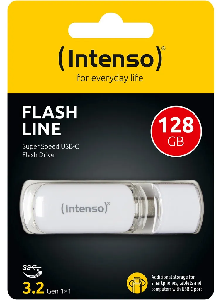 FLASH LINE 128 Go Blanc Clé USB-C 3.2 Gen 1 Performante et Compacte