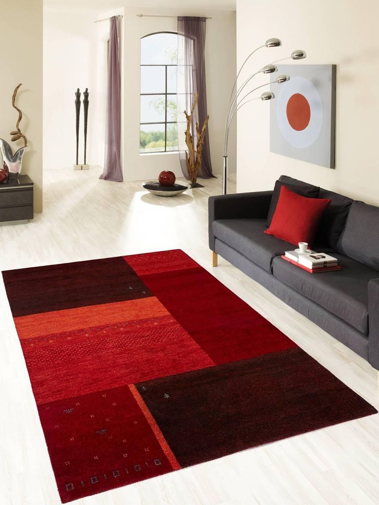 Teppich BOSTON | Farbe: Rot; Größe: 250x350 cm | strapazierfähig und leicht zu reinigen | Wohnzimmer | Schlafzimmer
