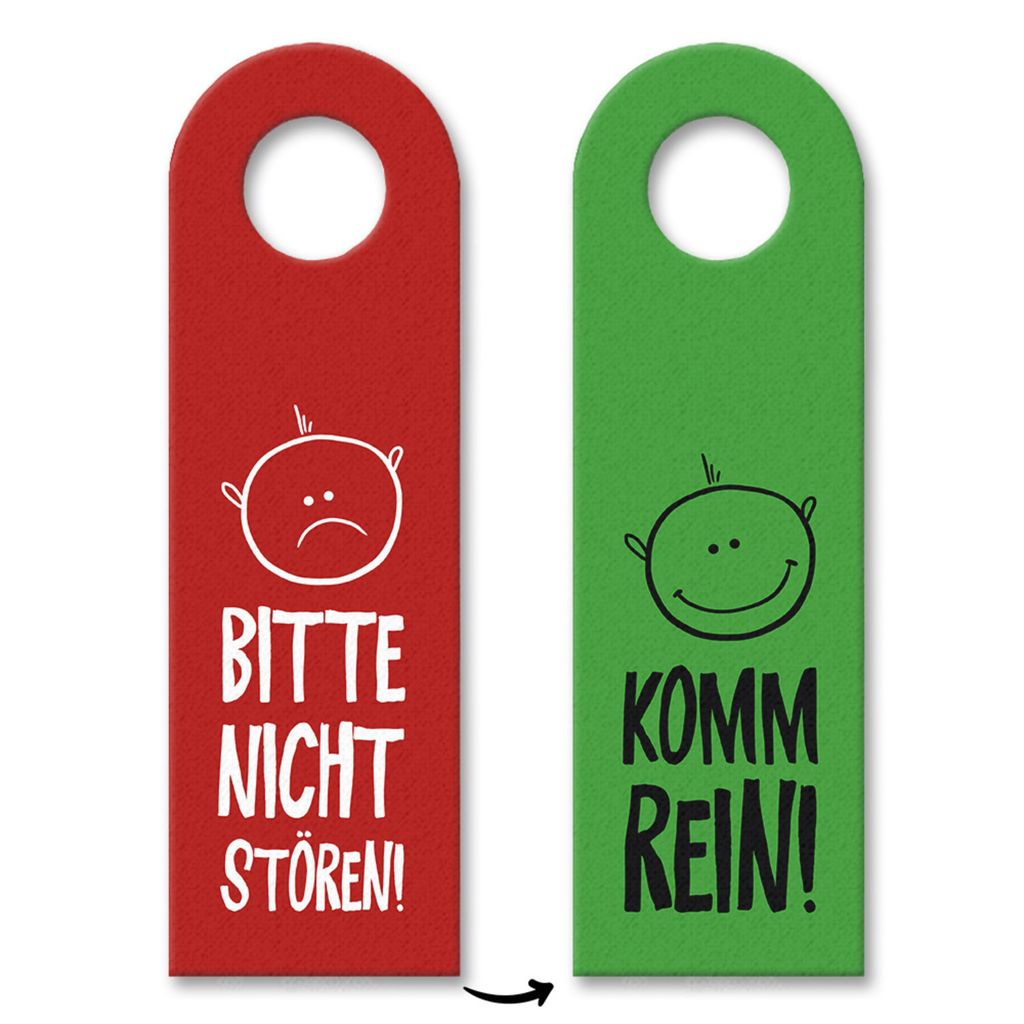 Nicht stören oder Komm rein Türhänger mit Gesichtern in Produktbild 