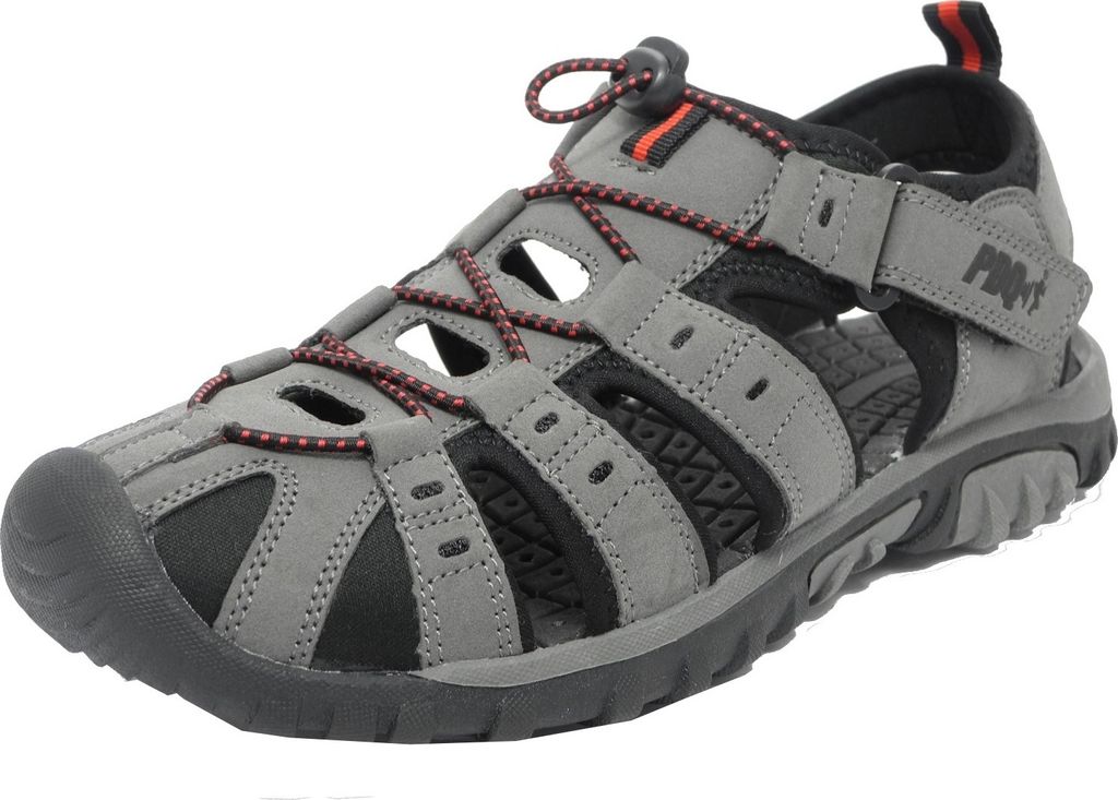 PDQ Herren Sandale / Trekking-Sandale DF555 (44,5 EU) (Grau/Rot)