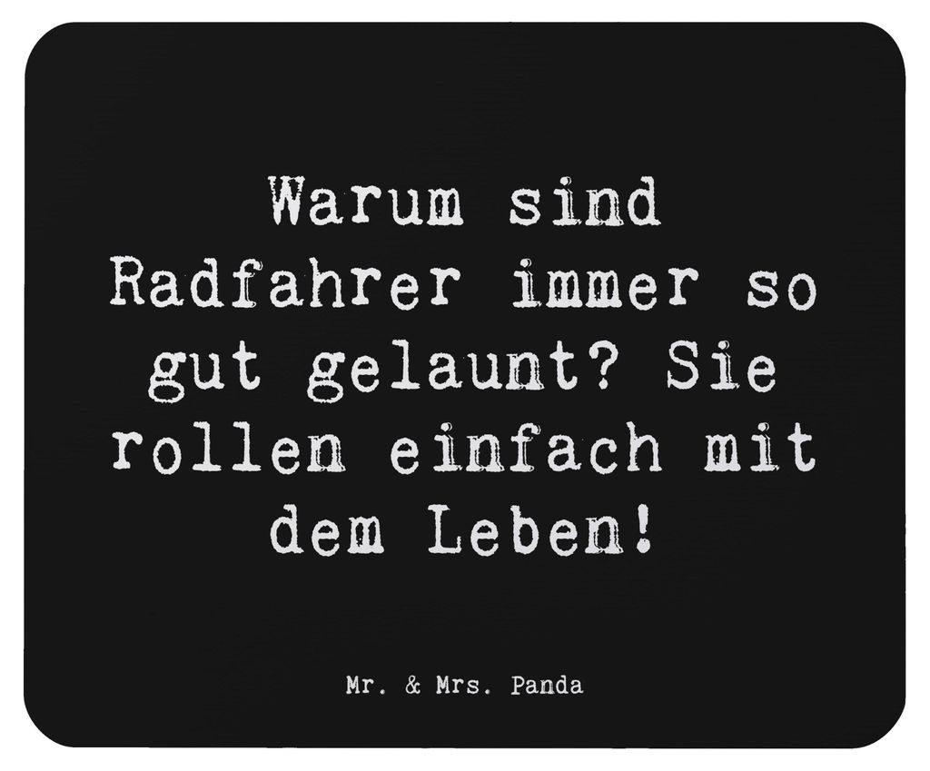 Mr. & Mrs. Panda Mauspad Spruch Radsport Glück - Schwarz - Geschenk, Teamsport, Abenteuer, Mouse Pad, Sportart, Mountainbiker, laptop mousepad, mo...