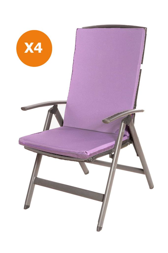 Cuscino per sedia 4 pezzi Cuscino 110x47x4cm viola chiaro Immagine del prodotto 