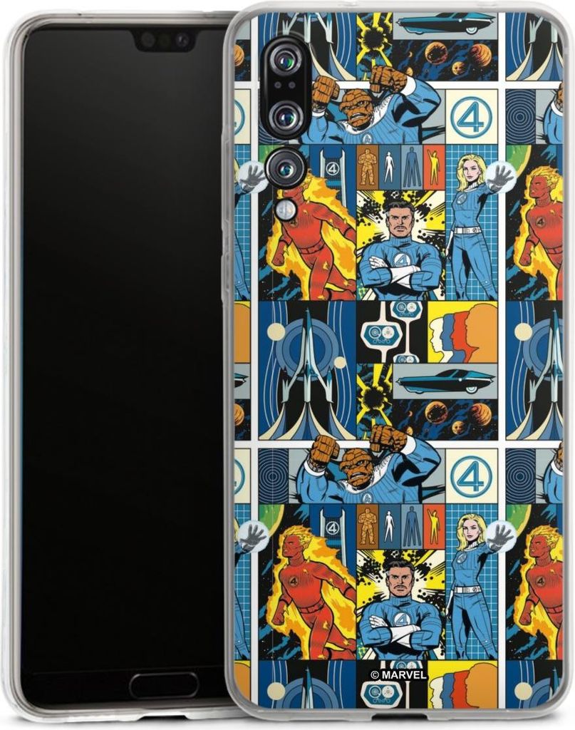 DeinDesign Handyhülle für Huawei P20 Pro Silikon Hülle Case Smartphone Schutzhülle Offizielles Lizenzprodukt Marvel The Fantastic Four