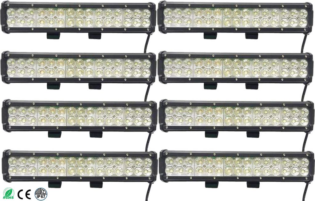 Greenmigo 8X 90W Led Arbeitsscheinwerfer Light Bar Arbeitslicht Flood Zusatzscheinwerfer 60 Grad Kaltweiß 6000-6500K 12-24V 8250lm Wasserdicht IP67