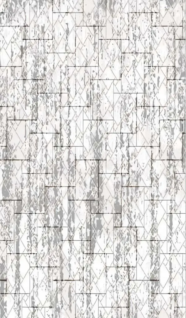 Tapis géométrique gris dégradé en fibres synthétiques résistantes 140x200