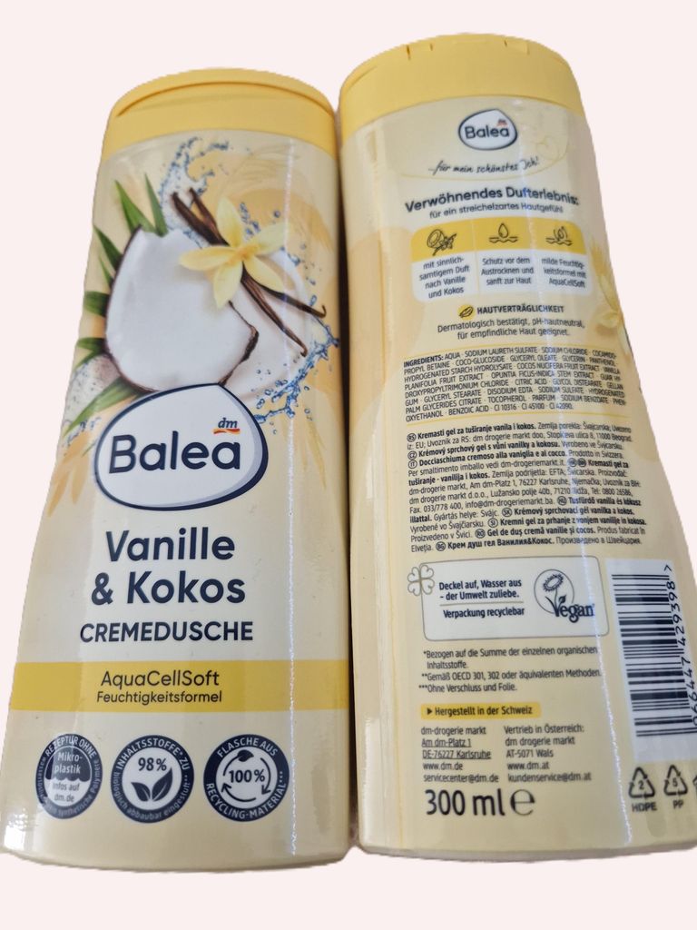Balea Duschgel - Cremedusche 2 x 300 ml. Vanille Kokos Produktbild 