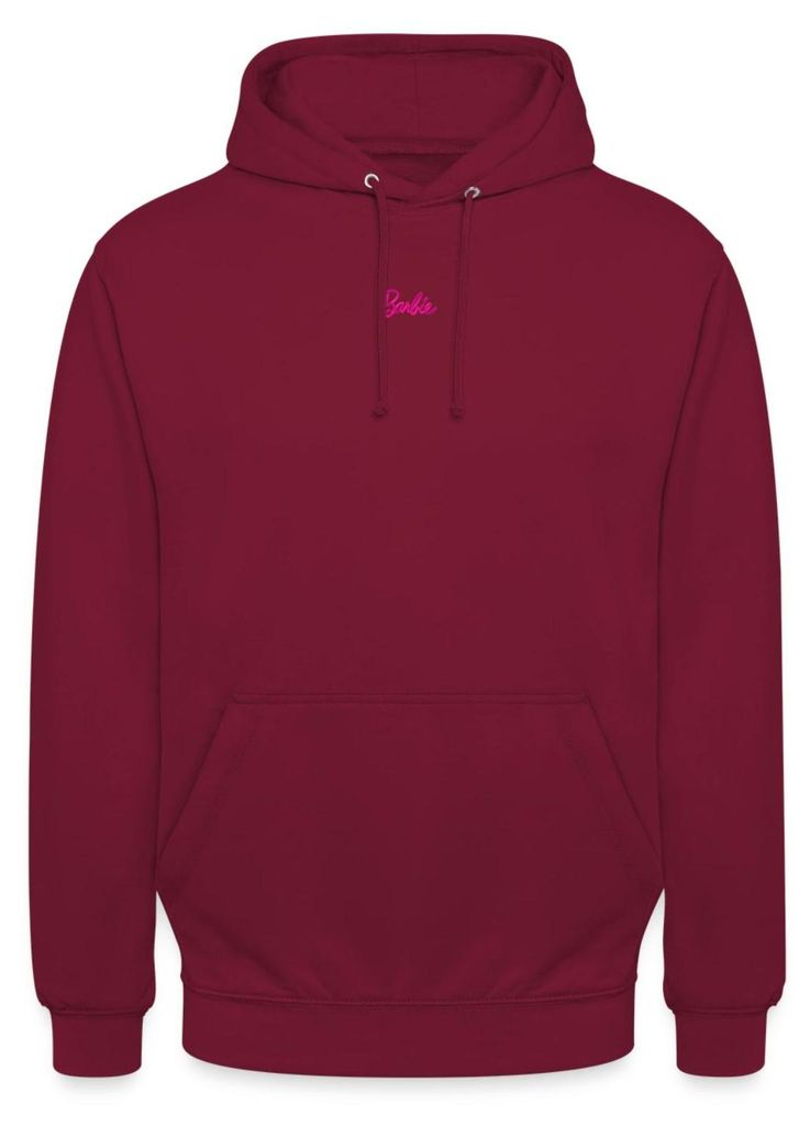Spreadshirt Barbie Logo Klein Stick Uni Hoodie, XXL, Bordeaux