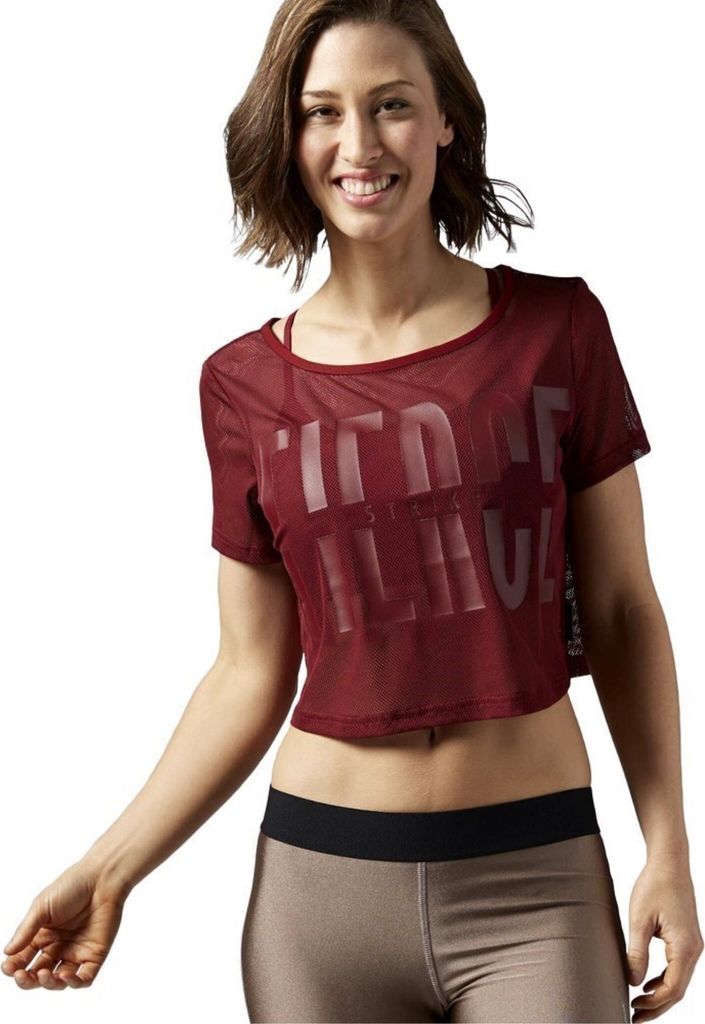 Reebok C MESH TEE MERLOT W ROT XS