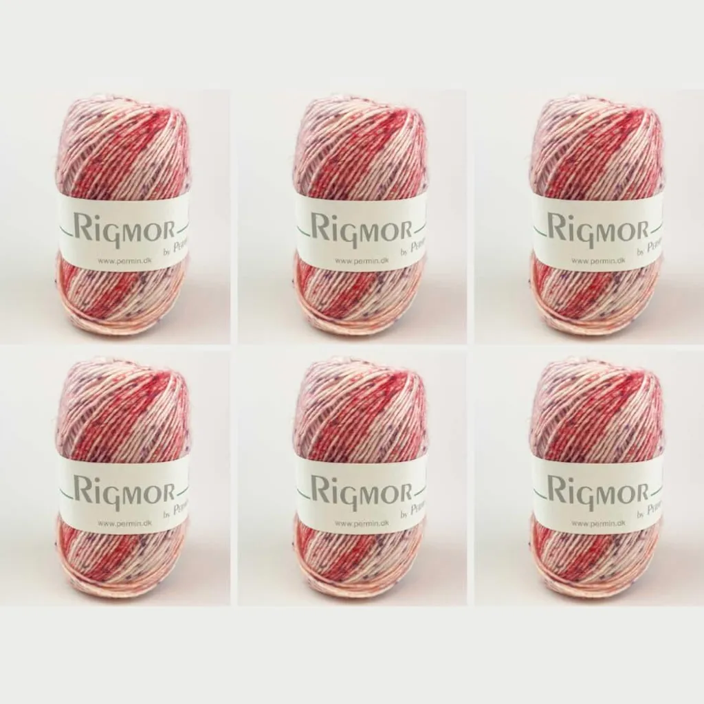 Fil à tricoter Rigmor by Permin - Pack 6 pelotes laine superwash rouge