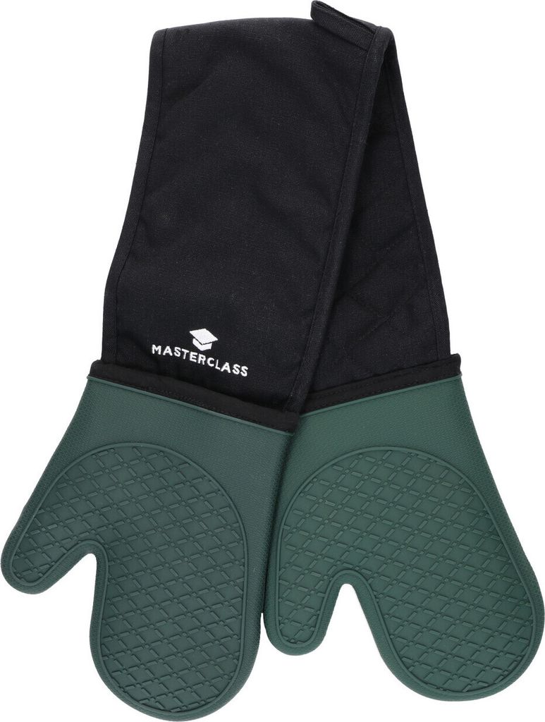 MasterClass Silikon-Ofenhandschuhe, hitzebeständige Handschuhe mit Baumwollpolsterung, rutschfest doppelseitig Koch- und Backhandschuhe, BPA-frei,...